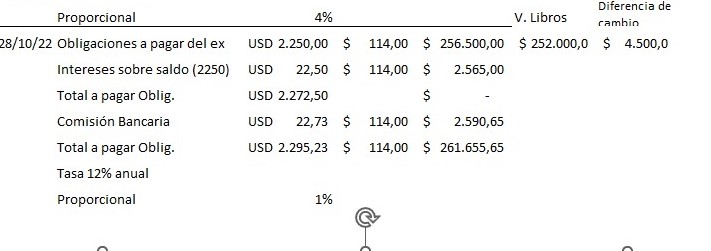 Segundo pago del documento