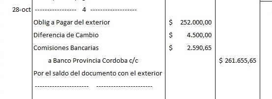 Cancelacion total del pasivo en dolares
