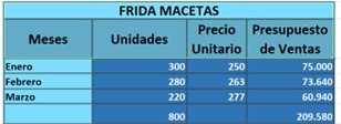 Presupuesto de ventas